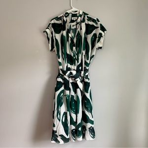 Heinui Cora Dress in Green Bird Print (NWOT)